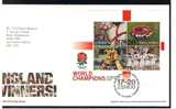 2003 GB FDC First Day Cover - Scarce World Champions Miniature Sheet - Rugby Football Theme - Ref 474 - 2001-2010. Decimale Uitgaven