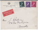 Bel1940-50.Emis10%.N°724N-7240-724P Cach.TELEGR.bleu LONDERZEEL T 29.V.1946 T S/L.EXPRES V. Bruxelles - Storia Postale