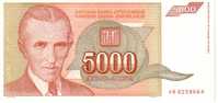 YOUGOSLAVIE  5 000 Dinara  Emission De 1993   Pick 128    ***** QUALITE  XF ***** - Joegoslavië