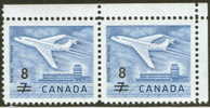 1964 8 Cent Jet Plane Surcharge Issue  #430 MNH Pair - Unused Stamps