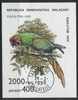 Bf  Animaux  Oiseaux  Perroquets Malagasy 1993  Bloc Non Dentelé 1 Timbre Oiseau Perroquet Ara Militaris - Papageien