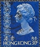 HONG KONG 1973 Queen Elizabeth - 30c Blue FU - Gebruikt