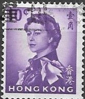 HONG KONG 1962 Queen Elizabeth II  - 10c Violet  FU - Gebruikt