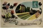D71 - UN BONJOUR DE CHAROLLES  - ( GARE + TRAIN) - Charolles