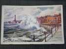 Aquarelle Water Colour High Tide At Blackpool, C 1910 Boots Cash Chemists - Blackpool