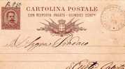 INTERO POSTALE CON RISPOSTA PAGATA 15 CENTESIMI ANNO 1888 - Ganzsachen