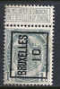 BRUXELLES - PO 13 Bandelette Dominicale Au Dessus Du Timbre ! - Sobreimpresos 1906-12 (Armarios)