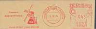 NEDERLAND : 1974 : Red Postal Metermark On Fragment : MOLEN,MOULIN,MILL,HAZERSWOUDE, - Molens