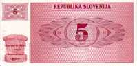 SLOVENIE  5 Tolarjev  Non Daté (1990)   Pick 3a     ***** BILLET  NEUF ***** - Slovenia