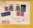 569+672+826+877 Op Aangetekende Luchtpost Brief Met Stempel LIEGE Naar Geneve (Suisse) - 1935-1949 Kleines Staatssiegel