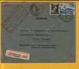 480+487 Op Aangetekende Brief Met Stempel  ST-GILLES / ST-GILLIS BRUSSEL - 1936-1957 Offener Kragen