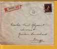 645 Op Aangetekende Brief Met Stempel BRUGGE (VK) - 1936-1957 Open Collar