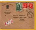 994+1006 Op Aangetekende Brief Met Stempel MONS (VK) - 1936-1957 Offener Kragen