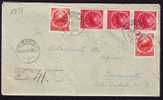 Monetary Reform 1951 Registred Cover Very Rare Franking 5 Stamps 35 Lei,face Value!!! - Briefe U. Dokumente