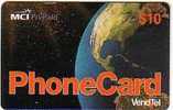 USA PREPAID MCI VEND TEL EARTH PLANETE TERRE 10$ UT - Other & Unclassified