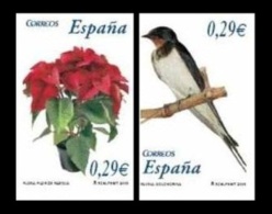 ESPAÑA 2006 - FLORA Y FAUNA. Flor De Pascua Y Golondrina - Edifil Nº 4216-4217 - Zwaluwen