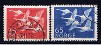 N Norwegen 1956 Mi 406-07 Wildgänse - Usados