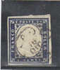 Italian States,Sardinia-1862 20c Indigo Cat Number 32 Used And Signed - Sardaigne