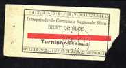 Romania 1952 Ticket Of Transport Bus SIBIU Perfins,very Rar  RRR !! - Perfin