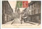 50 - VALOGNES  -  Rue De Poterie Et L´église Saint-Malo -  Animée  Magasins, Enseignes... - Valognes