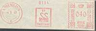 DANMARK : 1947 : Red Postal Metermark On Fragment : BIRDS,ZWAAN,CYGNE,SWAN, - Cisnes