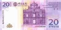 MACAU  (BANCO DE CHINA)   20  PATACAS    2008  (2009)  SC/UNC/PLANCHA      DL-6772 - Sonstige – Asien