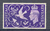 Great Britain 1946 Mi. 232   3 P King König George VI Victory Jahrestag Des Sieges Der Allierten MH* - Neufs