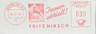 DEUTSCHE BUNDESPOST : 1970 : Red Postal Metermark On Fragment : HERT,CERF,DEER,HIRSCH,KLEDIJ,CLOTHES,HABILLEMENT, - Wild