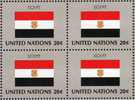 UNO Flaggen EGYPT 1981 New York 384, 4-Block + Kleinbogen ** 6€ - Autres & Non Classés