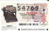 Spain Lottery Ticket Inventions MAQUINA DE ESCRIBIR - TYPEWRITE MACHINE - Biglietti Della Lotteria