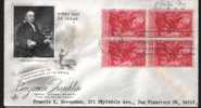 Fdc Usa 1966 Sciences Physique Benjamin Franklin 1706 1790 Paratonnerre Foudre Franc-maçon Almanach Bloc 4 - Física