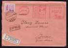 EMA -  Rare Cancell Temporar Obliteration 1948 Cover Registred Express. - Franking Machines (EMA)