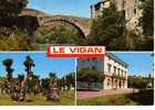 CPSM. LE VIGAN.LE VIEUX PONT SUR L'ARRE. MAIRIE. PROMENADE DES CHATAIGNIERS. DATEE 1983. - Le Vigan