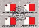 UNO Flaggen II Malta 1981 New York 377, 4-Block+ Kleinbogen O 6€ - Sobres