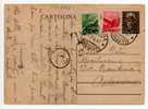 07.04.1947 - Luogotenenza -  Card / Cartolina Postale  Da Lire 1,20 +  L.1+ 80 Cent. Democratica - Marcophilie