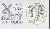 DEUTSCHE BUNDESPOST : 1992 : Postmark Slogan On Fragment : MOLEN,MOULIN,MILL, - Moulins