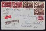 Monetary Reform 1948 Reg.express Cover Nice Franking Stamps Oil,petrole, Sonde !!! - Lettres & Documents