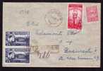 Monetary Reform 1948 Reg. Cover Nice Franking 4x Stamps King Mihai  !!! - Lettres & Documents