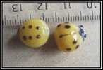 Lot De 2 Perles à La Lampe Coccinelles Jaunes Artisanales - Lampwork - Environ 10x13mm - Parels