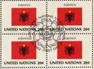 Flagge ALBANIA 1982 UNO New York 402, 4-Block + Kleinbogen O 6€ - Sobres