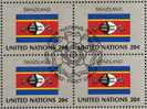 Flagge SWAZILAND 1982 UNO New York 406, 4-Block + Kleinbogen O 6€ - Swaziland (1968-...)