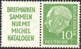 Germany 708 W/Michel Catalog Tab Mint Never Hinged - Se-Tenant