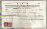 Reçu Assurance L'Union Mr Garsmeur Guingamp 22 - De Mme Vve Pastol Tréglamus - 25-10-193?? Tp Fiscal 25c - Banque & Assurance