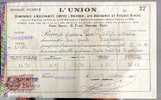 Reçu Assurance L'Union Mr Garsmeur Guingamp 22 - De Mme Vve Pastol Tréglamus - 1-10-1935 Tp Fiscal 25c - Banque & Assurance