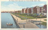 Beacon Street Esplanade From Harvard Bridge Boston MA Publ New England News Company - Boston