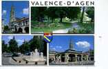 82  VALENCE D´AGEN 4 VUES / 1 CARTE ECRITE BLASON - Valence