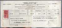 Reçu Assurance Helvétia Mr ? Guingamp 22 - De Mr Pastol Tréglamus - 31-10-1937 - Tp Fiscal 1 Franc - Bank En Verzekering