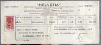 Reçu Assurance Helvétia Mr ? Guingamp 22 - De Mr Pastol Tréglamus - 31-10-1937 - Tp Fiscal 1 Franc - Bank & Versicherung