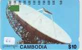 Télécarte CAMBODIA  Satellite Antenne ESPACE (60) Telefonkarte  Satellitenschüsssel Phonecard -  Antenna * CAMBODJA - Espace