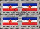 1980 UNO Flagge YUGOSLAVIA New York 356+4-Block+Kleinbogen O 5€ Jugoslawien Foglietto Hoja M/s Bloc Flags Sheetlet Bf UN - Andere & Zonder Classificatie